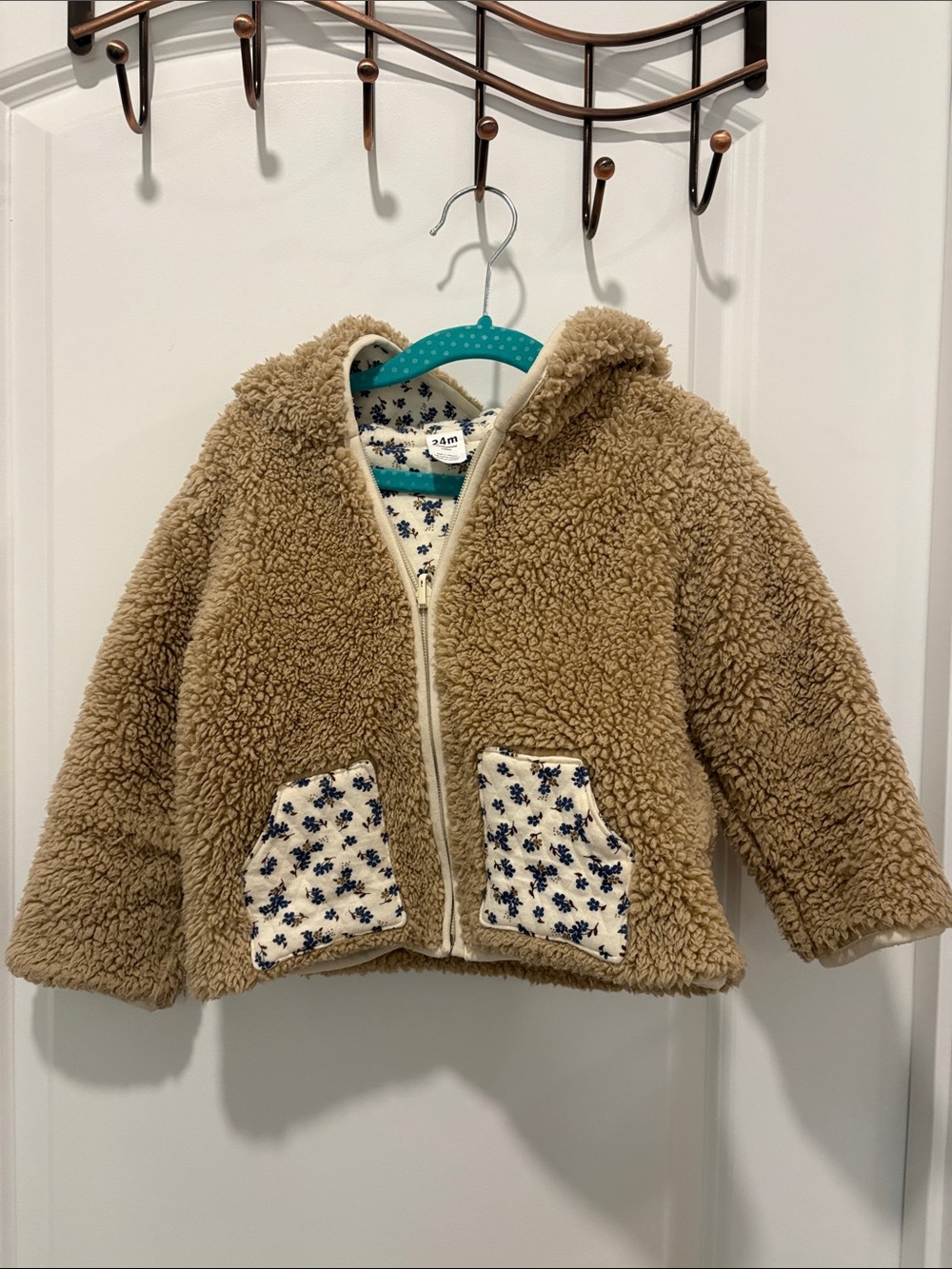 Cozy Sherpa Hooded Jacket for Kids - Tan